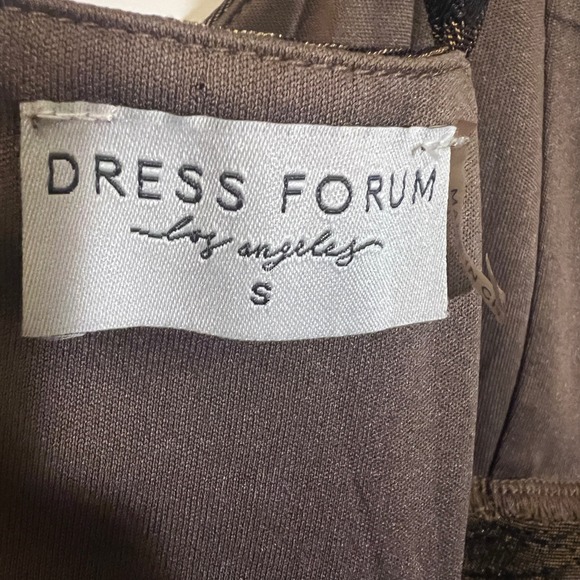 Dress Forum Brown Gold Floral Print Spaghetti Strap Midi Dress, Women's Size S - Picture 9 of 12